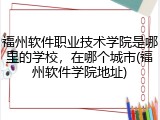 福州软件职业技术学院是哪里的学校，在哪个城市(福州软件学院地址)