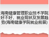 海南健康管理职业技术学院好不好，就业现状及发展趋势(海南健康学院就业前景)