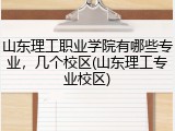山东理工职业学院有哪些专业，几个校区(山东理工专业校区)
