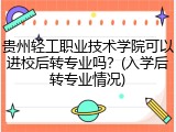贵州轻工职业技术学院可以进校后转专业吗？(入学后转专业情况)