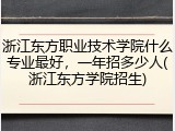 浙江东方职业技术学院什么专业最好，一年招多少人(浙江东方学院招生)