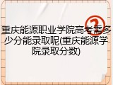 重庆能源职业学院高考需多少分能录取呢(重庆能源学院录取分数)