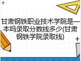 甘肃钢铁职业技术学院是一本吗录取分数线多少(甘肃钢铁学院录取线)