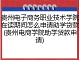 贵州电子商务职业技术学院在读期间怎么申请助学贷款(贵州电商学院助学贷款申请)