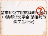 楚雄师范学院就读期间可以申请哪些奖学金(楚雄师范奖学金种类)