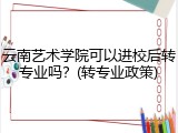 云南艺术学院可以进校后转专业吗？(转专业政策)