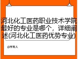 河北化工医药职业技术学院最好的专业是哪个，详细阐述(河北化工医药优势专业)