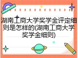湖南工商大学奖学金评定细则是怎样的(湖南工商大学奖学金细则)