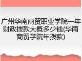 广州华南商贸职业学院一年财政拨款大概多少钱(华南商贸学院年拨款)