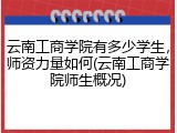 云南工商学院有多少学生，师资力量如何(云南工商学院师生概况)