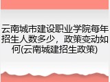 云南城市建设职业学院每年招生人数多少，政策变动如何(云南城建招生政策)
