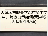 天津城市职业学院有多少学生，师资力量如何(天津城职院师生规模)