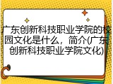 广东创新科技职业学院的校园文化是什么，简介(广东创新科技职业学院文化)