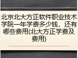 北京北大方正软件职业技术学院一年学费多少钱，还有哪些费用(北大方正学费及费用)