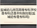 盐城幼儿师范高等专科学校是专科还是本科院校呢(盐城幼专是专科吗)