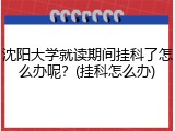 沈阳大学就读期间挂科了怎么办呢？(挂科怎么办)