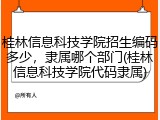 桂林信息科技学院招生编码多少，隶属哪个部门(桂林信息科技学院代码隶属)