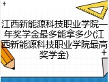 江西新能源科技职业学院一年奖学金最多能拿多少(江西新能源科技职业学院最高奖学金)