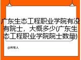 广东生态工程职业学院有没有院士，大概多少(广东生态工程职业学院院士数量)