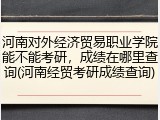 河南对外经济贸易职业学院能不能考研，成绩在哪里查询(河南经贸考研成绩查询)