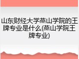 山东财经大学燕山学院的王牌专业是什么(燕山学院王牌专业)