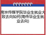 南京传媒学院毕业生就业大致去向如何(南传毕业生就业去向)