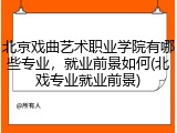 北京戏曲艺术职业学院有哪些专业，就业前景如何(北戏专业就业前景)