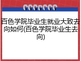 百色学院毕业生就业大致去向如何(百色学院毕业生去向)
