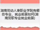 湖南劳动人事职业学院有哪些专业，就业前景如何(湖南劳职专业就业前景)