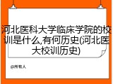 河北医科大学临床学院的校训是什么,有何历史(河北医大校训历史)
