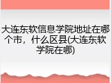 大连东软信息学院地址在哪个市，什么区县(大连东软学院在哪)