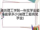 潍坊理工学院一年奖学金最多能拿多少(潍理工最高奖学金)