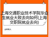上海交通职业技术学院毕业生就业大致去向如何(上海交职院就业去向)
