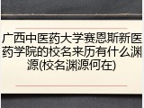 广西中医药大学赛恩斯新医药学院的校名来历有什么渊源(校名渊源何在)