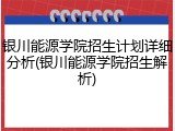 银川能源学院招生计划详细分析(银川能源学院招生解析)