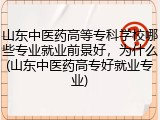 山东中医药高等专科学校哪些专业就业前景好，为什么(山东中医药高专好就业专业)
