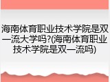 海南体育职业技术学院是双一流大学吗?(海南体育职业技术学院是双一流吗)
