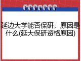 延边大学能否保研，原因是什么(延大保研资格原因)