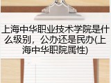 上海中华职业技术学院是什么级别，公办还是民办(上海中华职院属性)