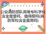 公安消防部队高等专科学校含金量量吗，值得报吗(消防军校含金量高吗)