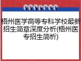梧州医学高等专科学校最新招生简章深度分析(梧州医专招生简析)