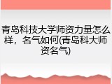青岛科技大学师资力量怎么样，名气如何(青岛科大师资名气)