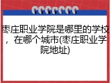 枣庄职业学院是哪里的学校，在哪个城市(枣庄职业学院地址)