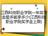 江西科技职业学院一年奖学金最多能拿多少(江西科技职业学院奖学金上限)