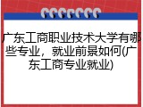 广东工商职业技术大学有哪些专业，就业前景如何(广东工商专业就业)