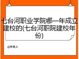 七台河职业学院哪一年成立建校的(七台河职院建校年份)