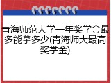 青海师范大学一年奖学金最多能拿多少(青海师大最高奖学金)