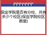 保定学院是否有分校，共有多少个校区(保定学院校区数量)