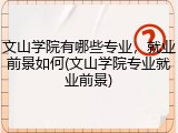 文山学院有哪些专业，就业前景如何(文山学院专业就业前景)