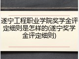 遂宁工程职业学院奖学金评定细则是怎样的(遂宁奖学金评定细则)